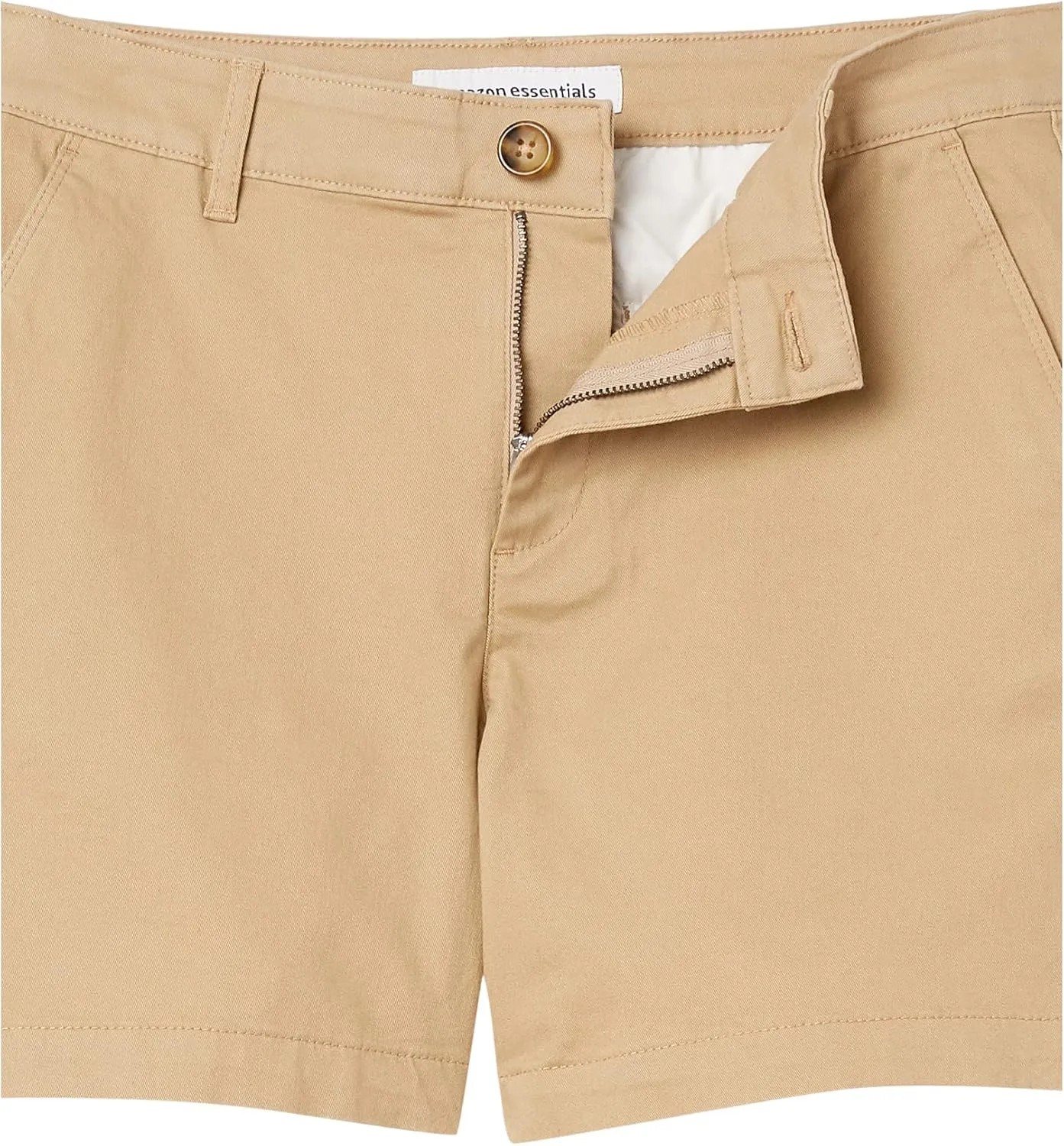 Amazon Essentials Women's Mid-Rise Slim-Fit 5 Inch Inseam Khaki Short (Available in Straight and Curvy Fits)