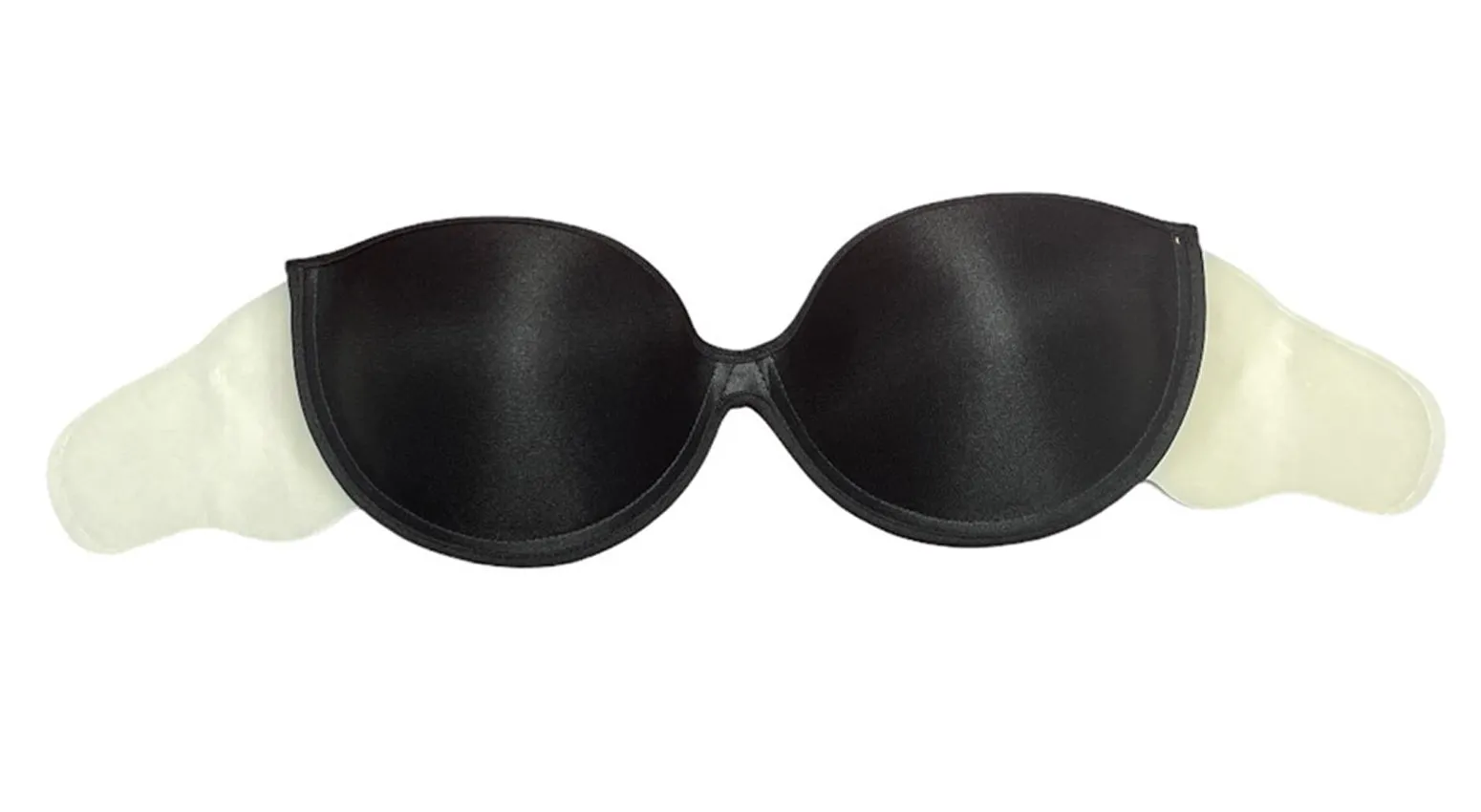 Backless, Strapless Invisible Bra With Adhesive Wings - Size C- Black
