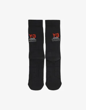 Black Logo Embroidery Socks