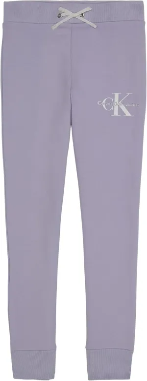 Calvin Klein Girls' Soft Fleece Logo Sweatpants, Comfortable Fit and Elastic Waistband