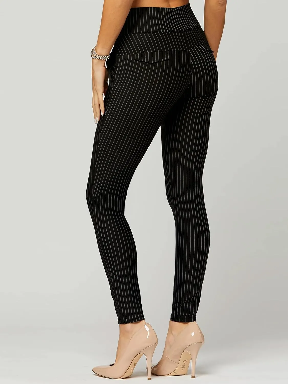 Conceited Stretch Slacks for Women - Wear to Work - Tummy Control - Slim Leg - Pockets - Ponte - (Available in Plus Size)