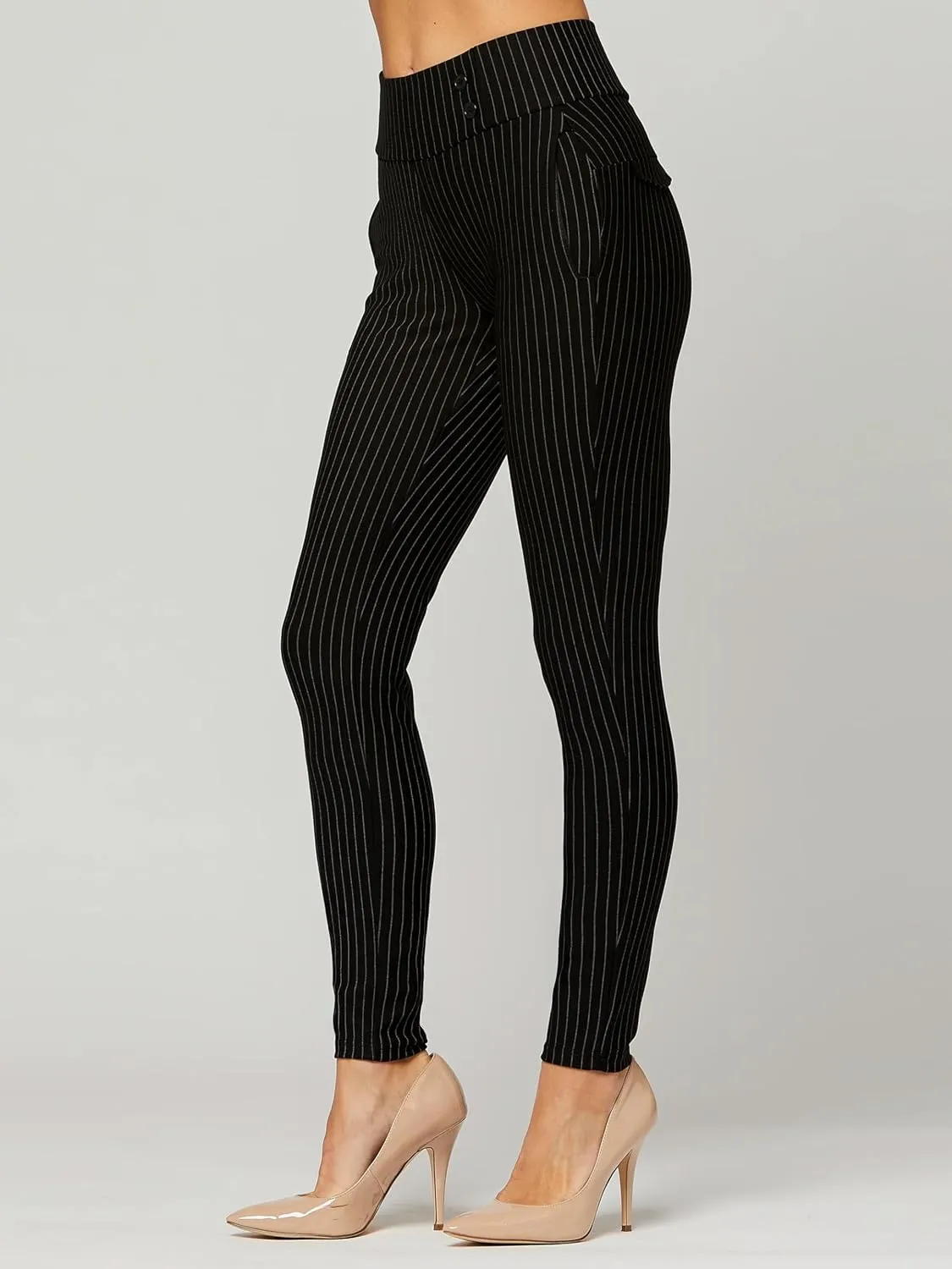 Conceited Stretch Slacks for Women - Wear to Work - Tummy Control - Slim Leg - Pockets - Ponte - (Available in Plus Size)
