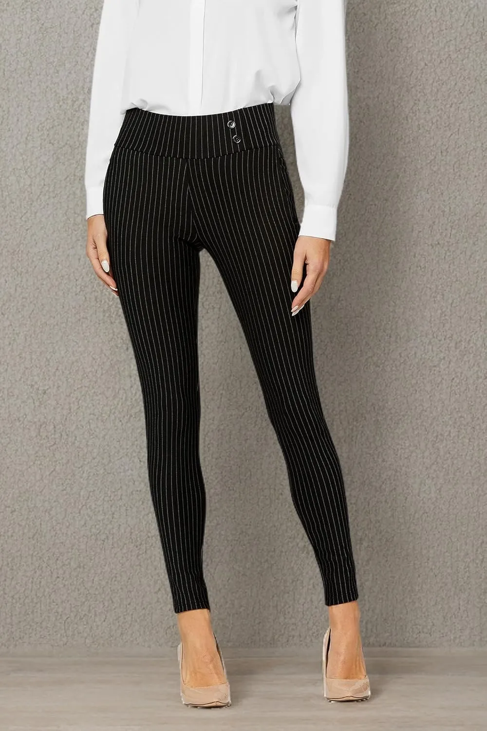 Conceited Stretch Slacks for Women - Wear to Work - Tummy Control - Slim Leg - Pockets - Ponte - (Available in Plus Size)