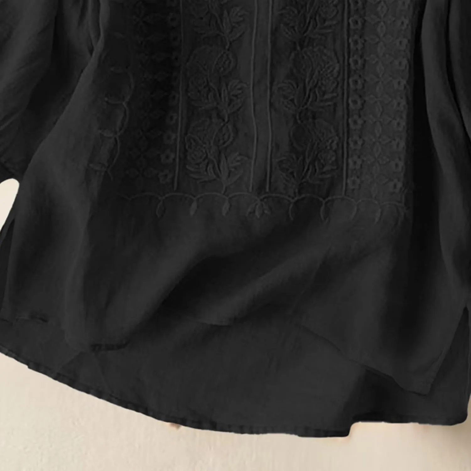 Cotton Gauze Tops for Women Retro Floral Embroidered Top Loose Fit Boho Dressy Casual Blouses Trendy Summer Outfits