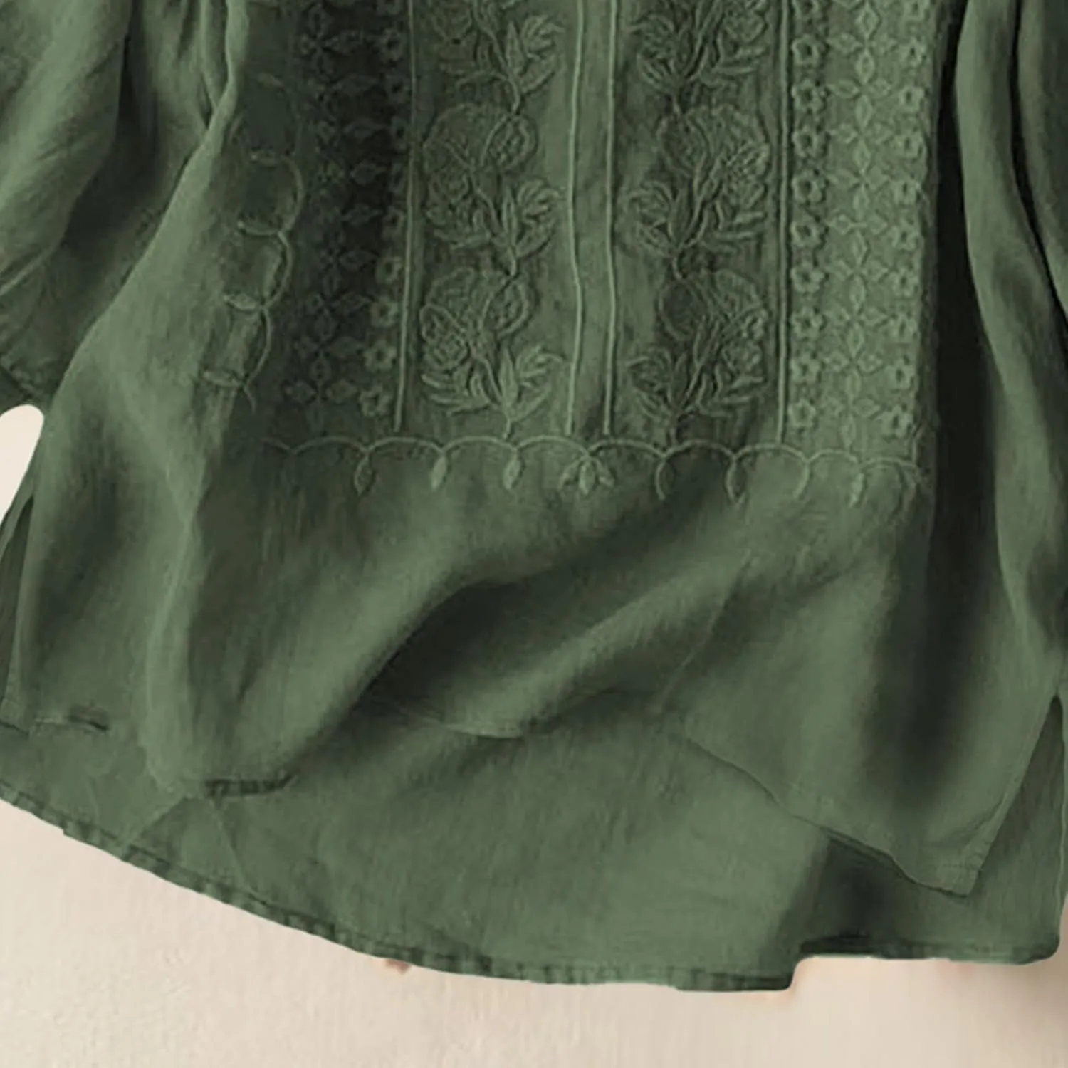 Cotton Gauze Tops for Women Retro Floral Embroidered Top Loose Fit Boho Dressy Casual Blouses Trendy Summer Outfits