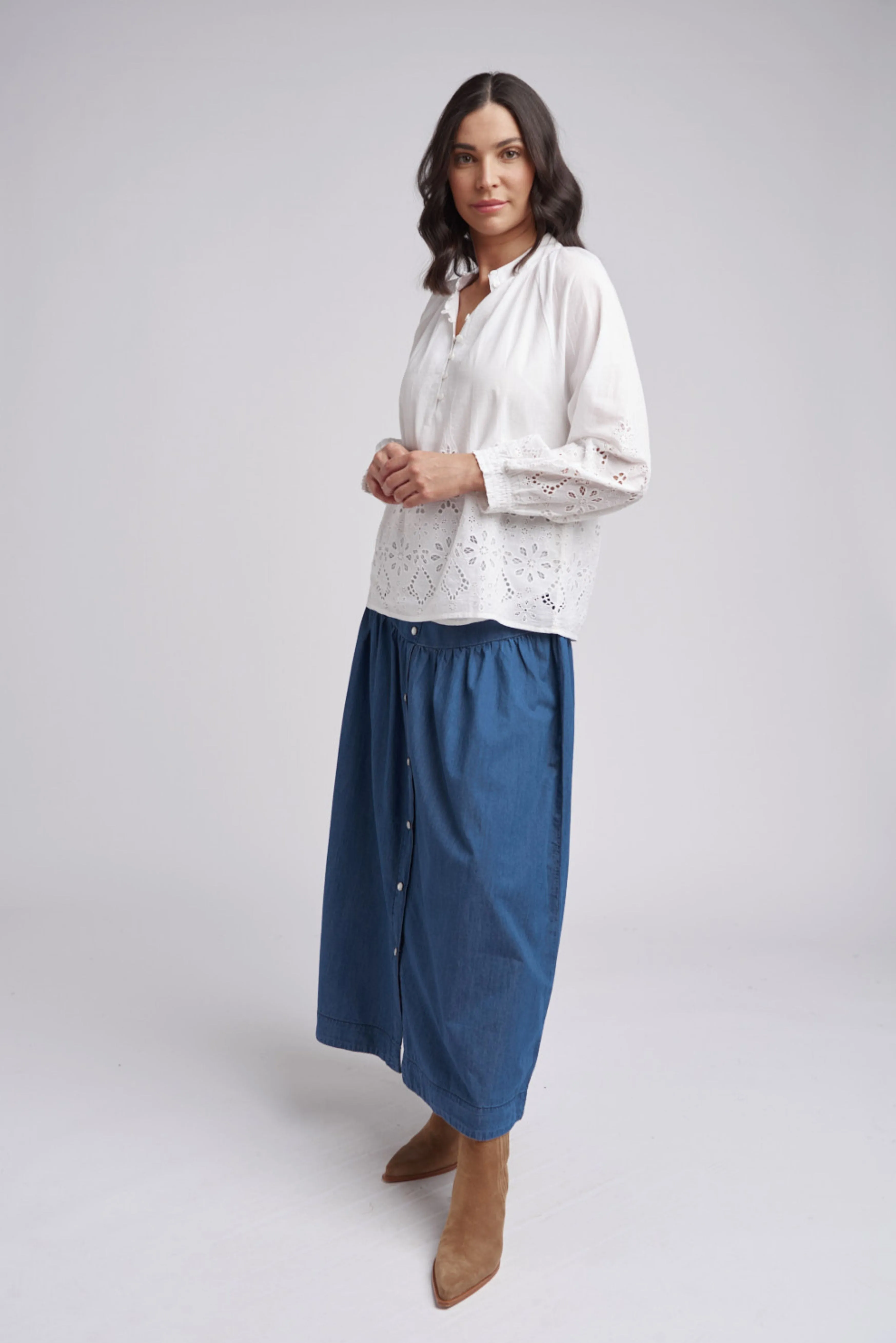 Cutwork Embroidered Cotton Shirt