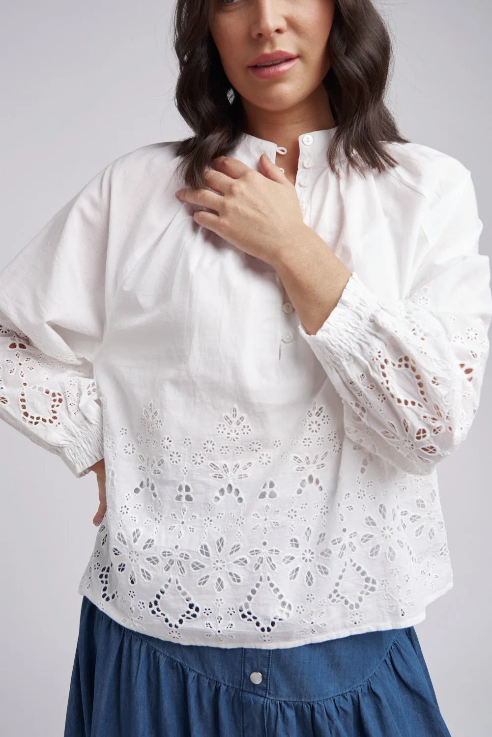 Cutwork Embroidered Cotton Shirt