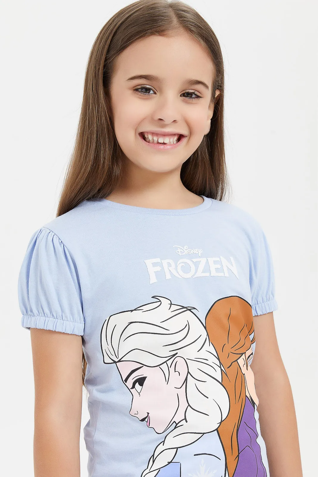 Girls Blue Frozen T-Shirt