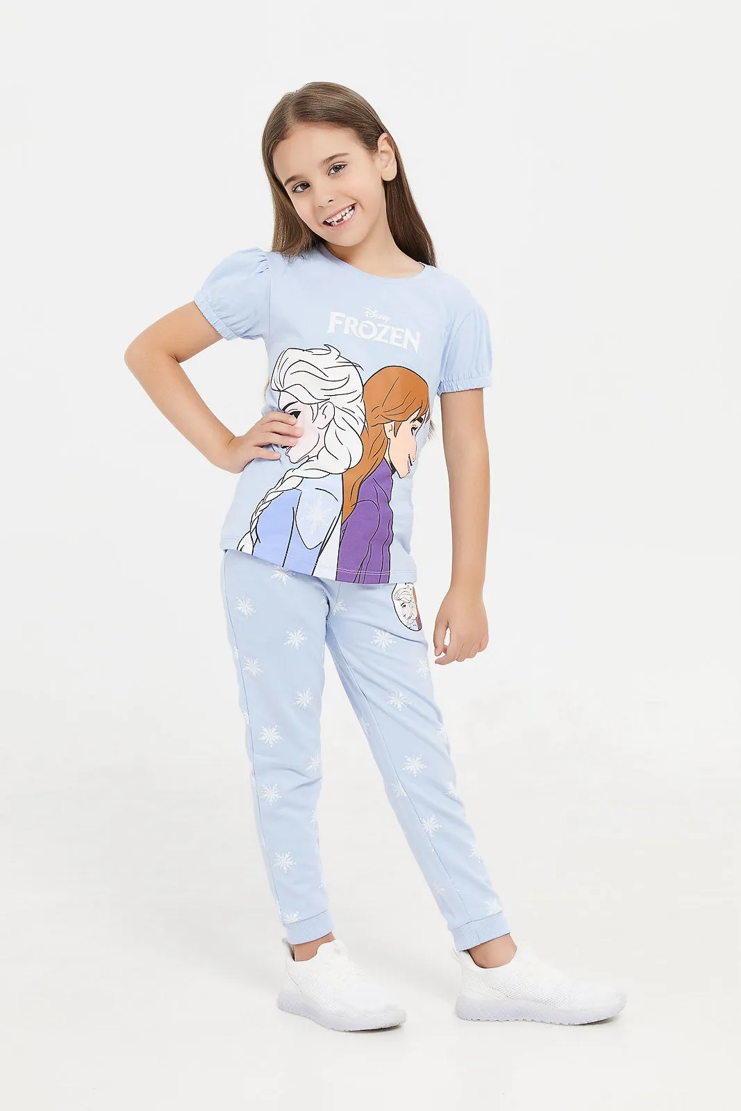 Girls Blue Frozen T-Shirt