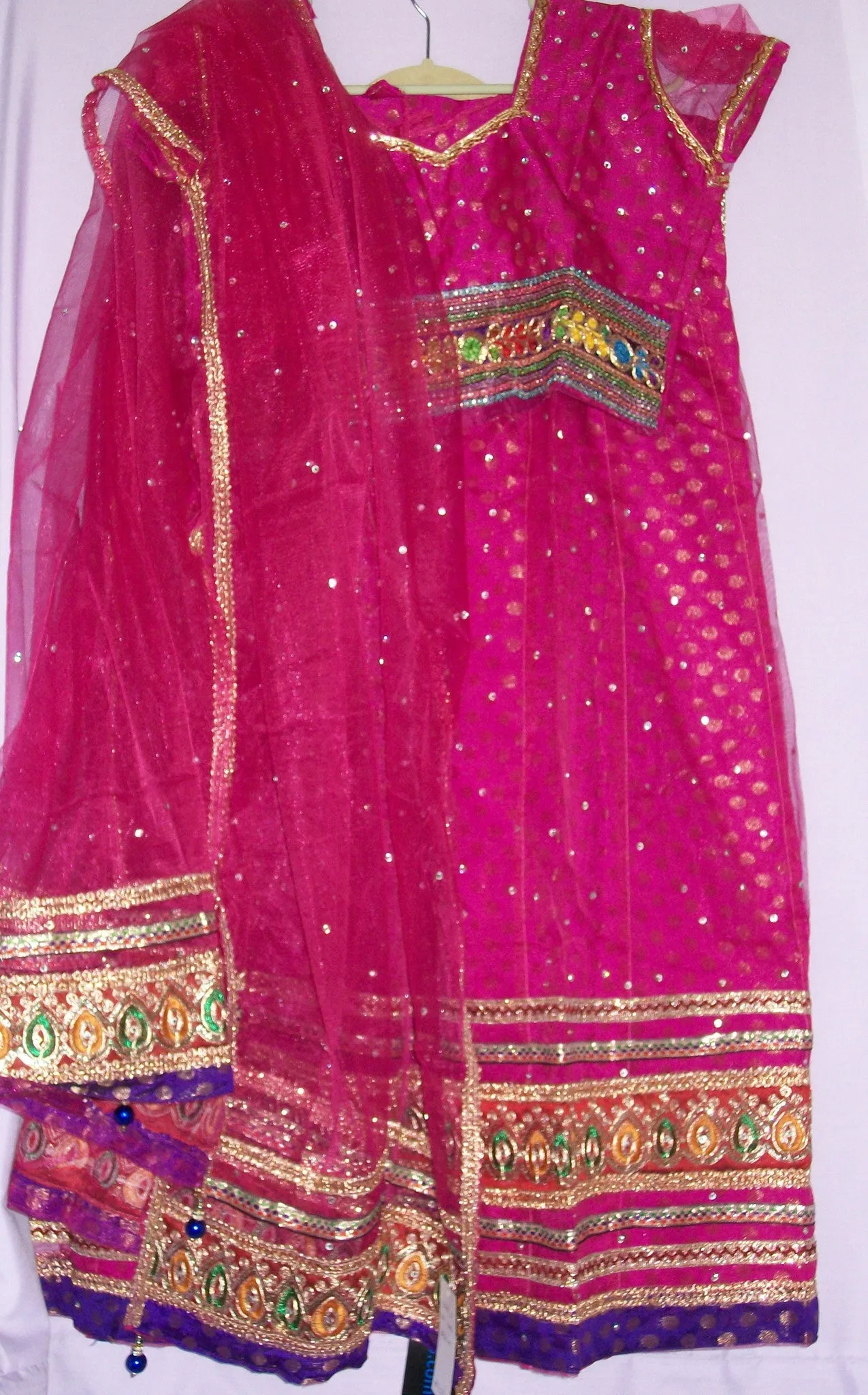 Girl’s Lehenga 4331 Magenta Lehenga Sharara Sari Choli Shieno