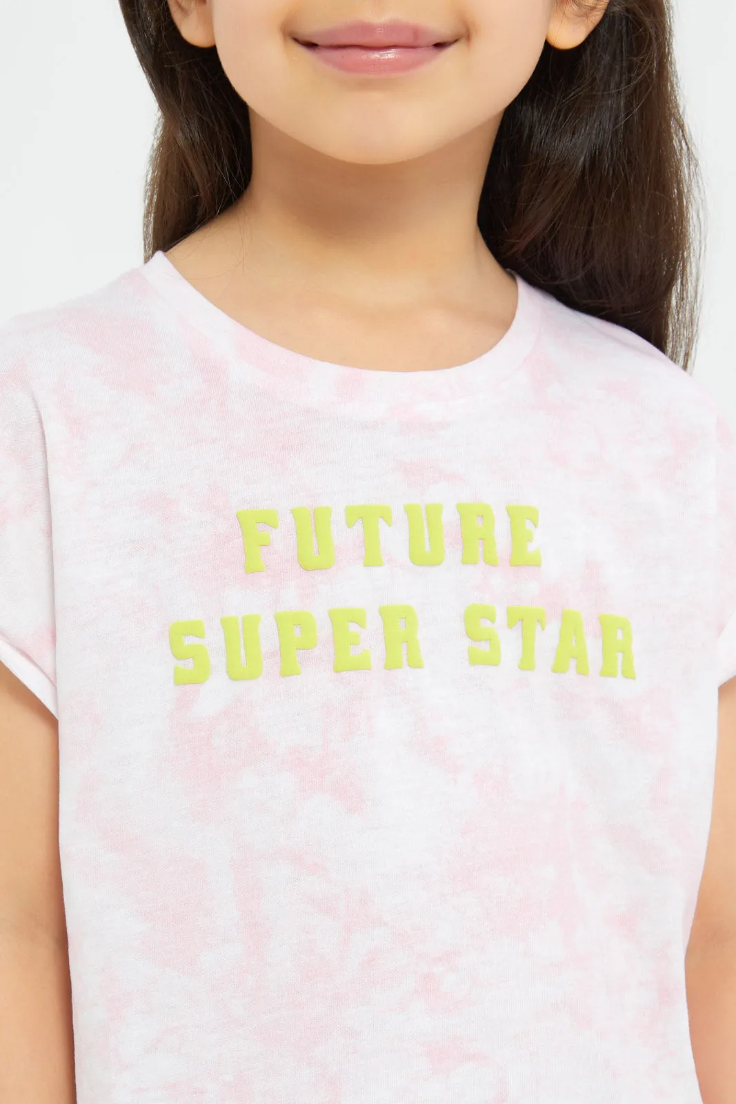Girls Pink Tie Dye T-Shirt