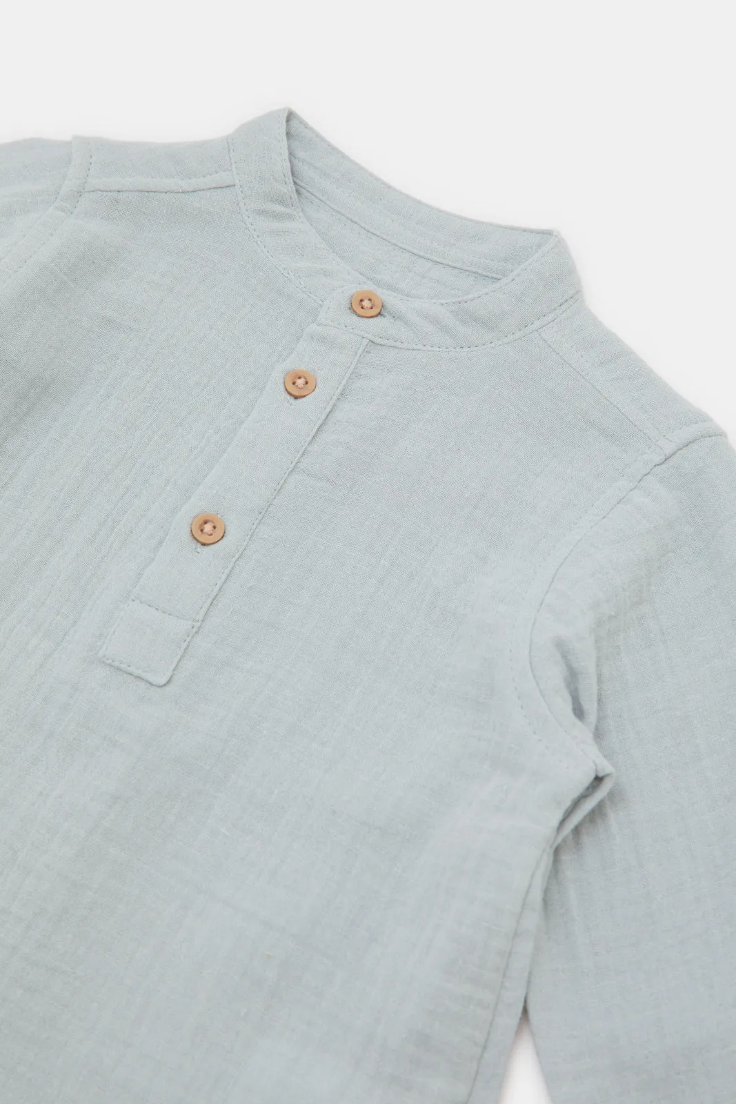 Infant Boys Blue Mandarin Shirt