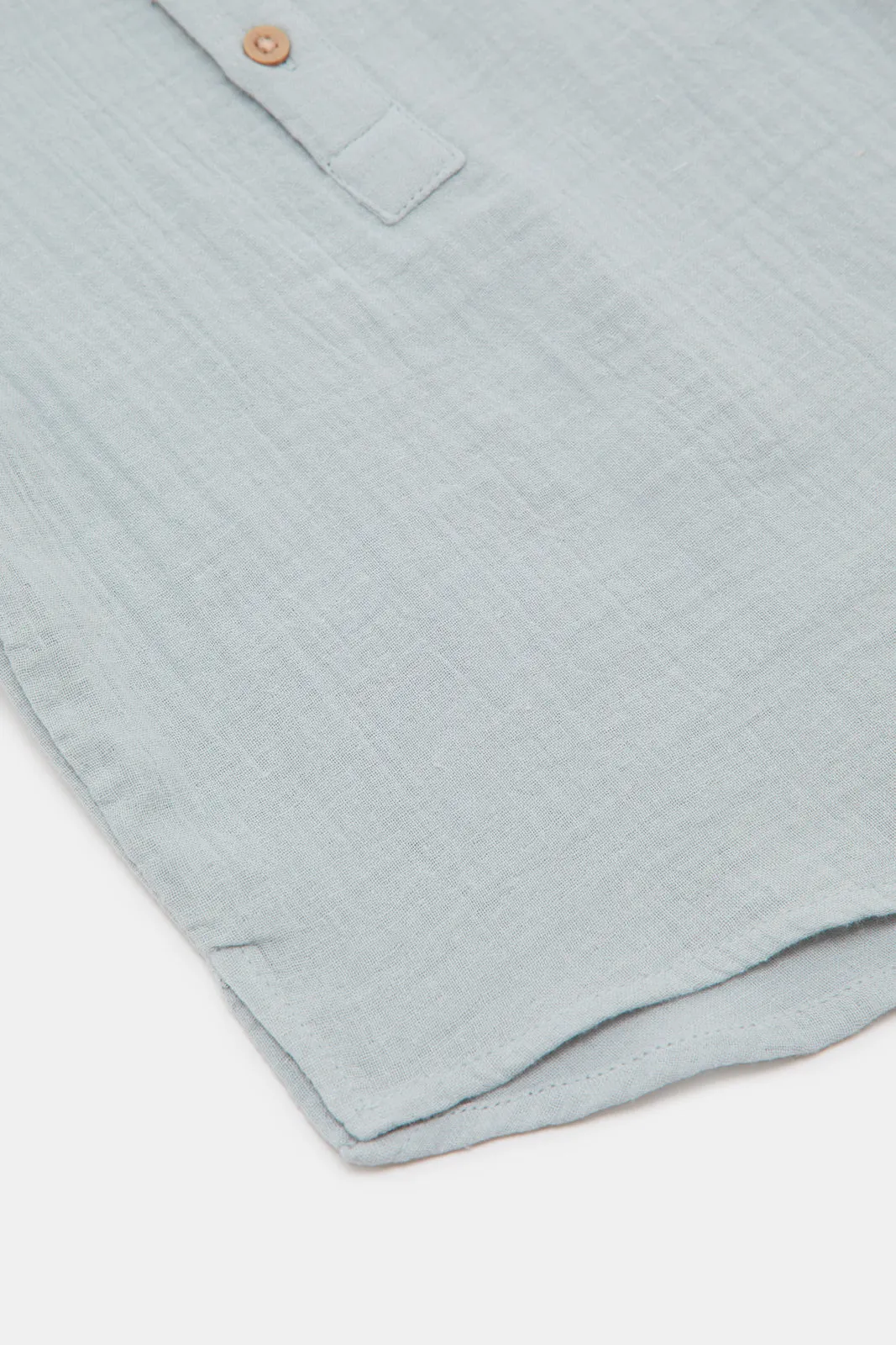 Infant Boys Blue Mandarin Shirt