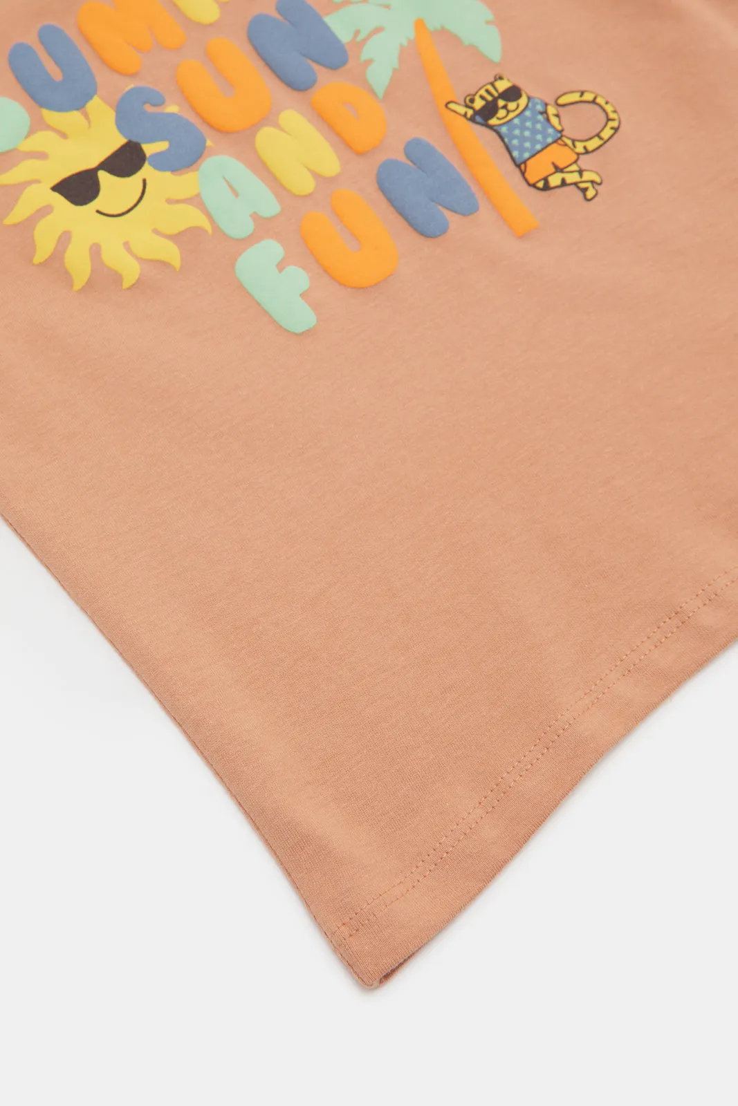 Infant Boys Rust Summer Print T-Shirt