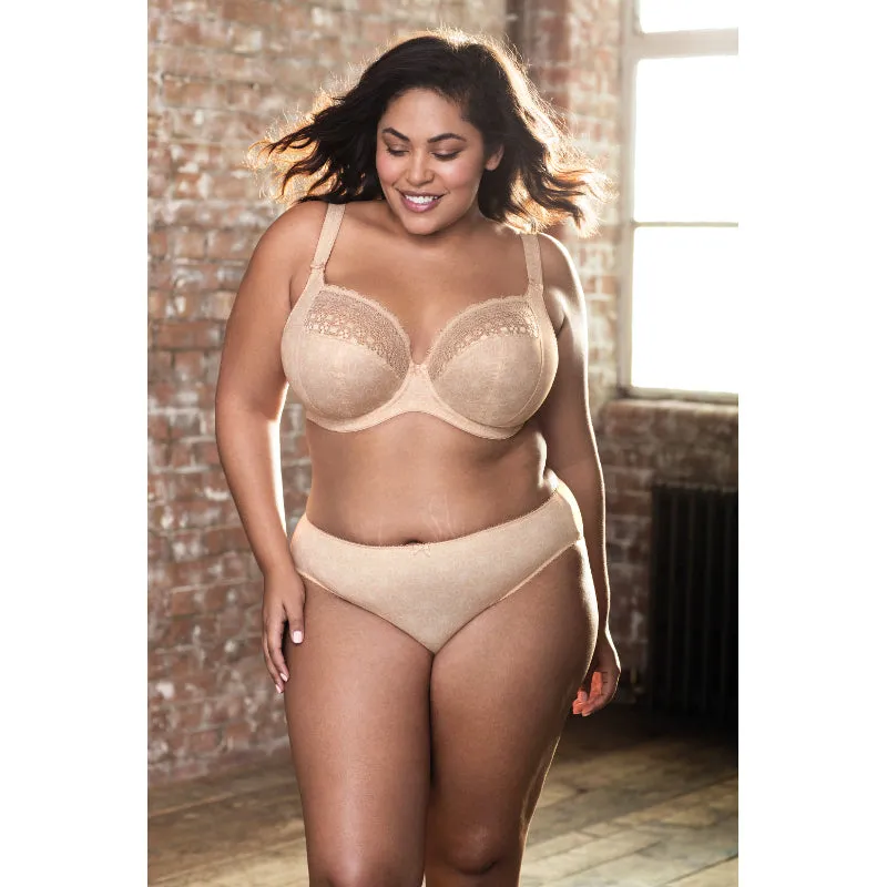 Kim Caramel Nude Stretch Plunge Bra - Elomi