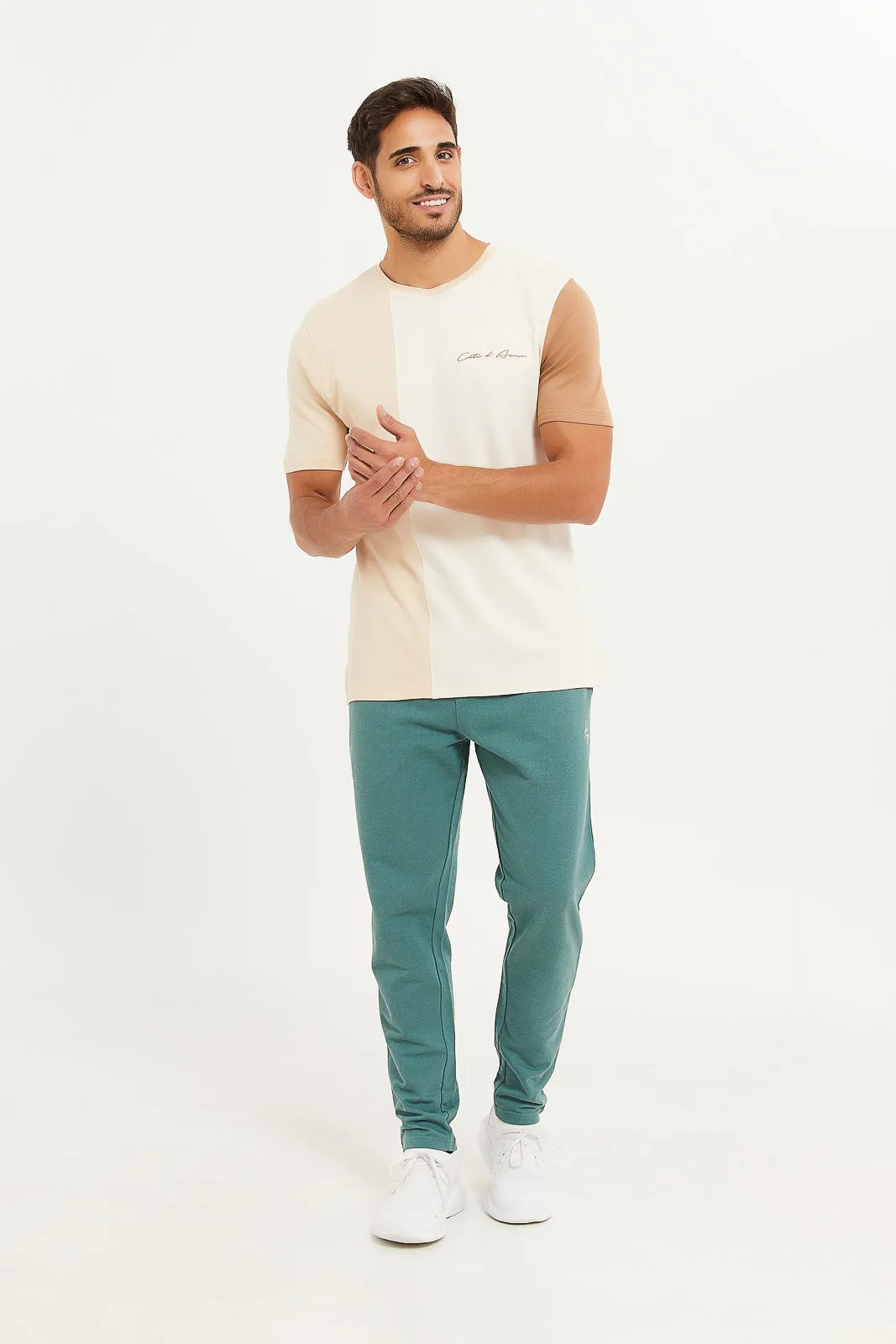 Men Brown Cut And Sewn T-Shirt