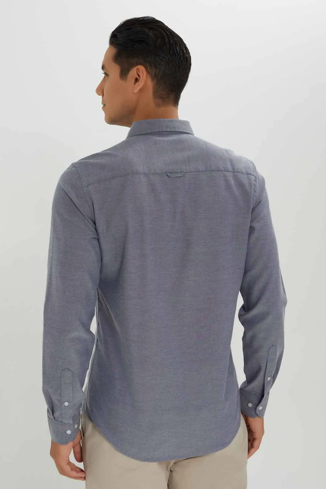Men Grey Oxford Shirt