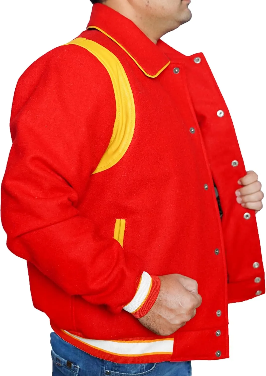 Mens Baseball Varsity Jacket Letterman Warm Wool Color Block Casual Long sleeves Bomber Fashion Outerwear