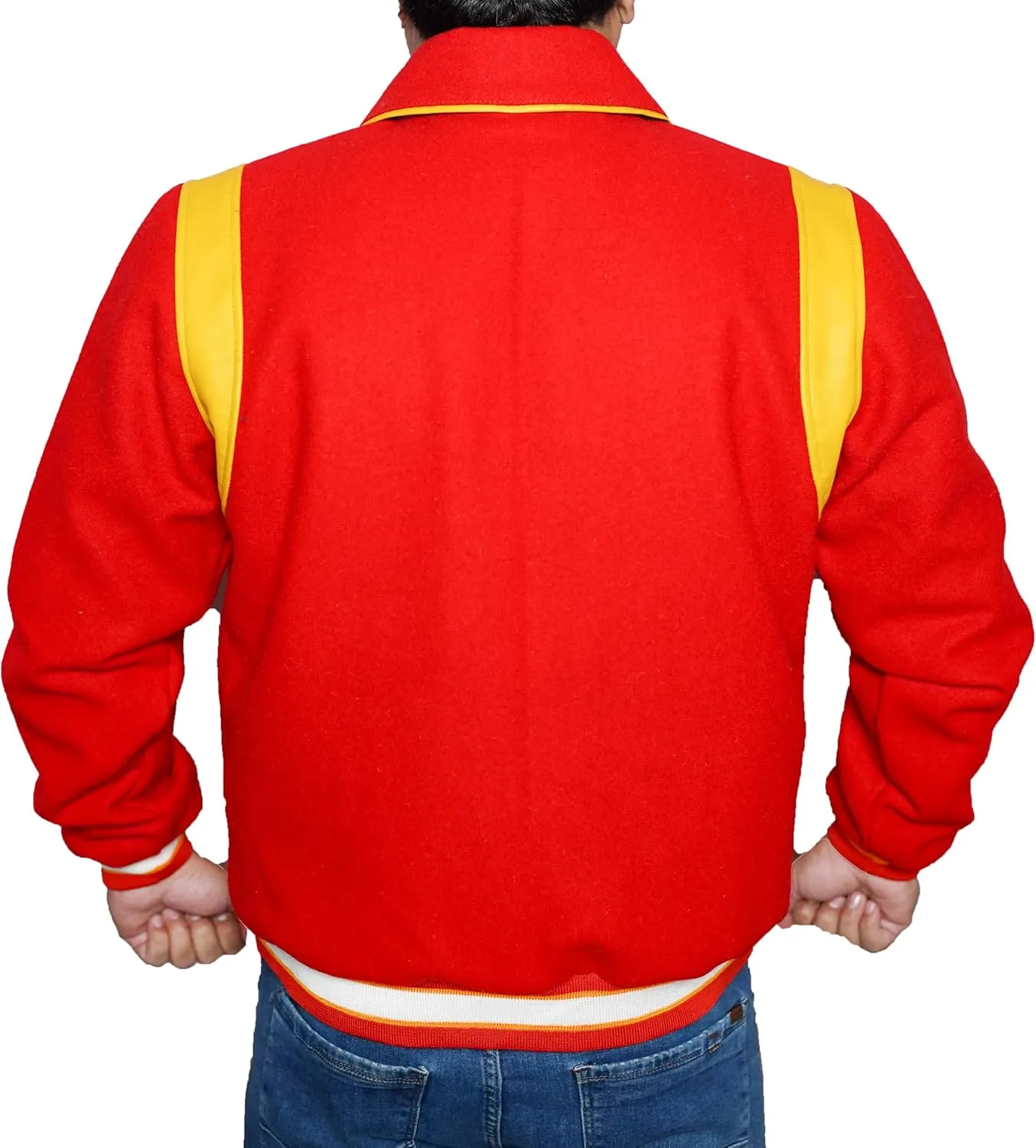 Mens Baseball Varsity Jacket Letterman Warm Wool Color Block Casual Long sleeves Bomber Fashion Outerwear