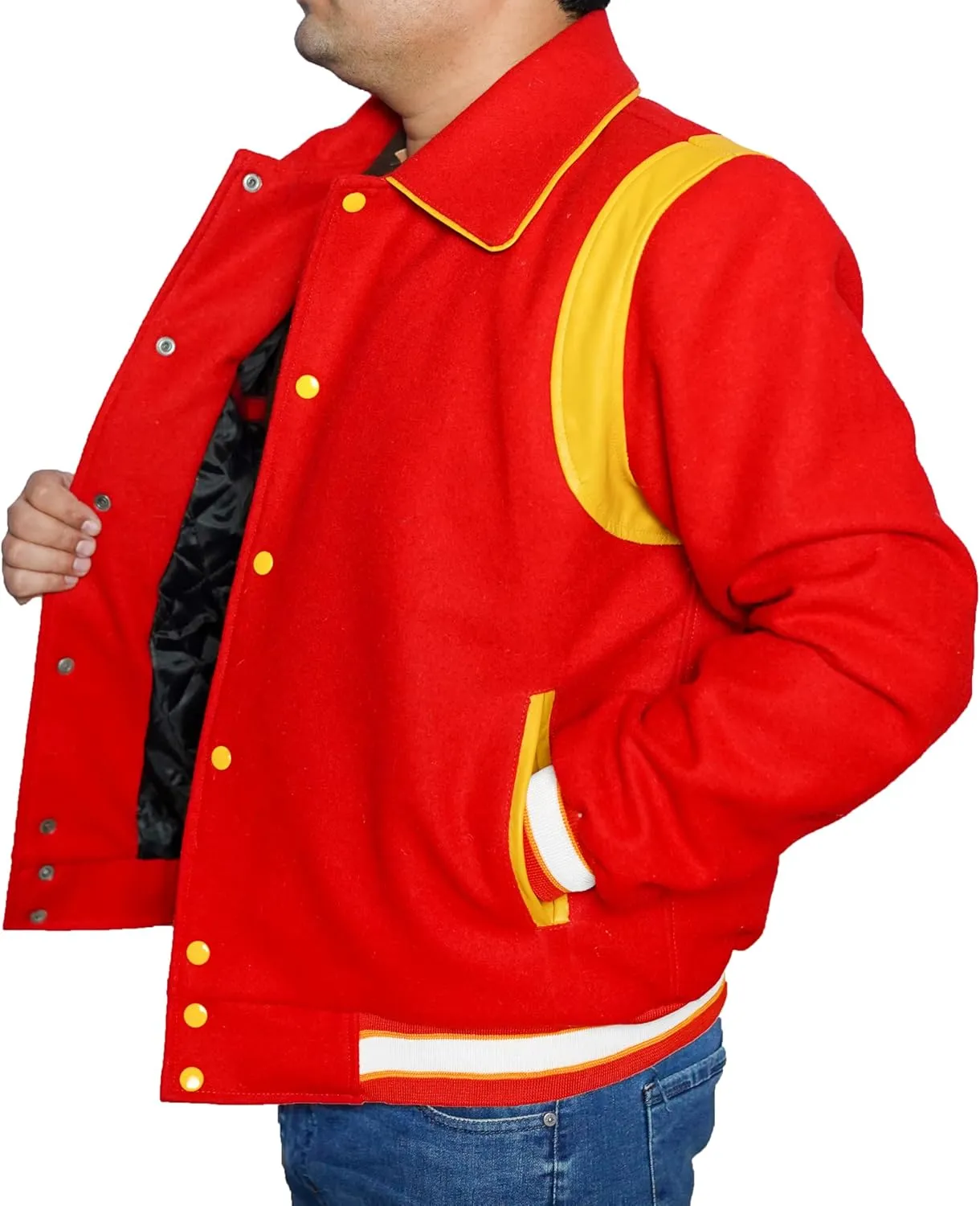 Mens Baseball Varsity Jacket Letterman Warm Wool Color Block Casual Long sleeves Bomber Fashion Outerwear