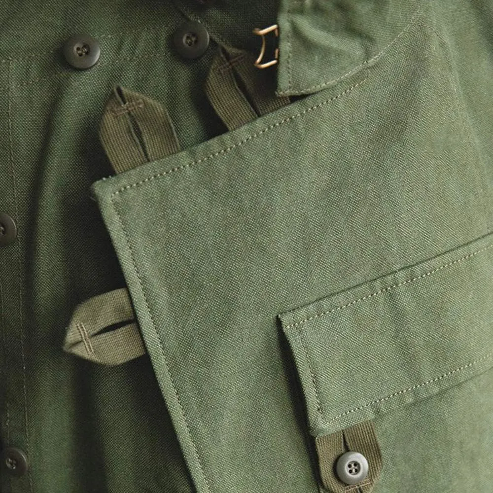 Men's WW2 Brad Army Tanker Jacket - Military WW2 Pitt Vintage Bomber Khaki Cotton Jackets for Men,