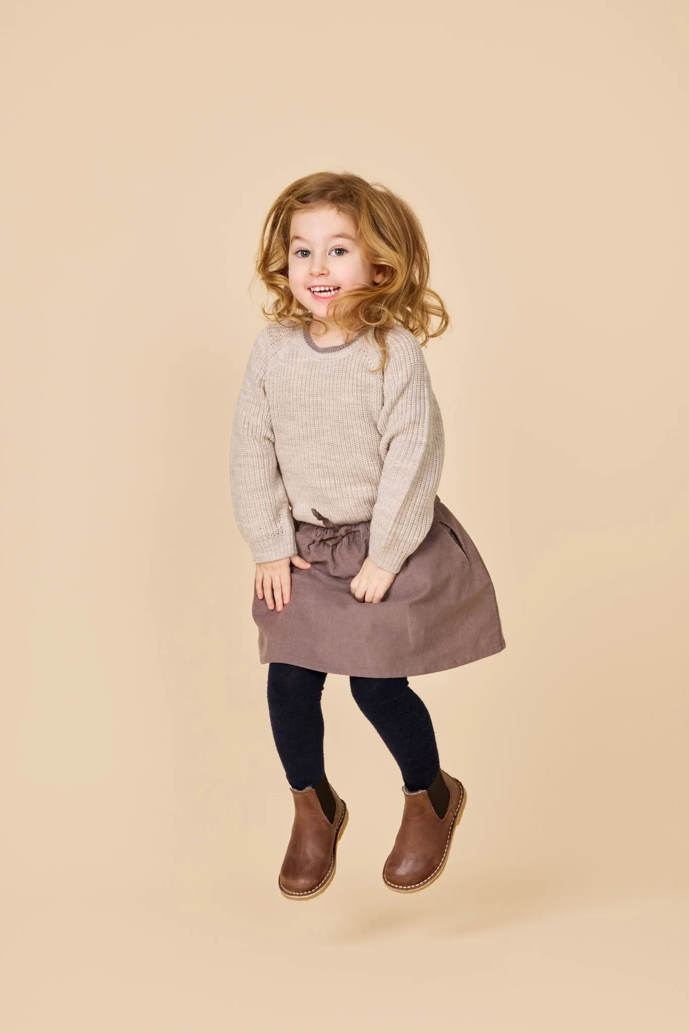 MERINO RIB KNITTED BLOUSE - PALE CREAM MELANGE