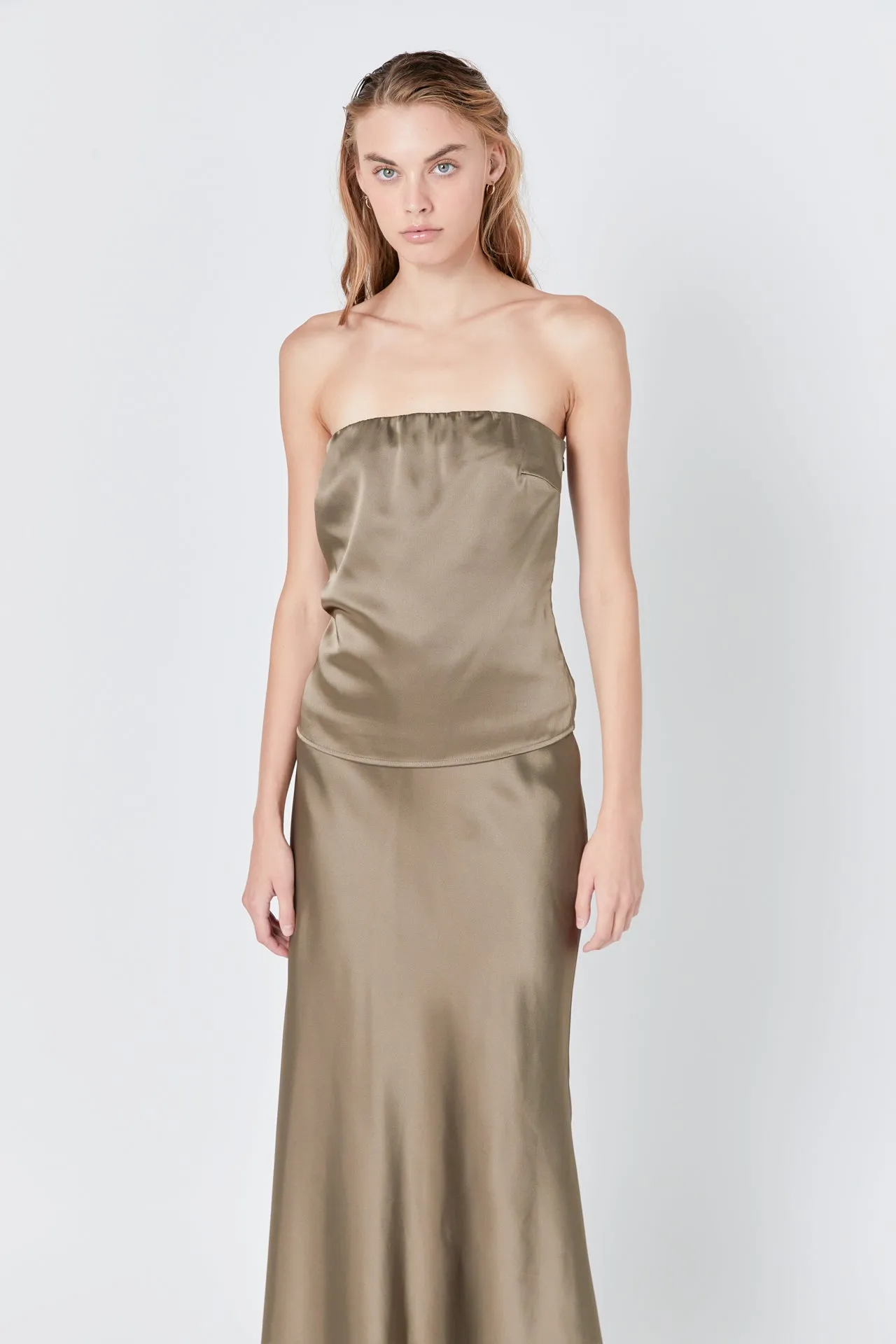 Satin Bias Maxi Skirt