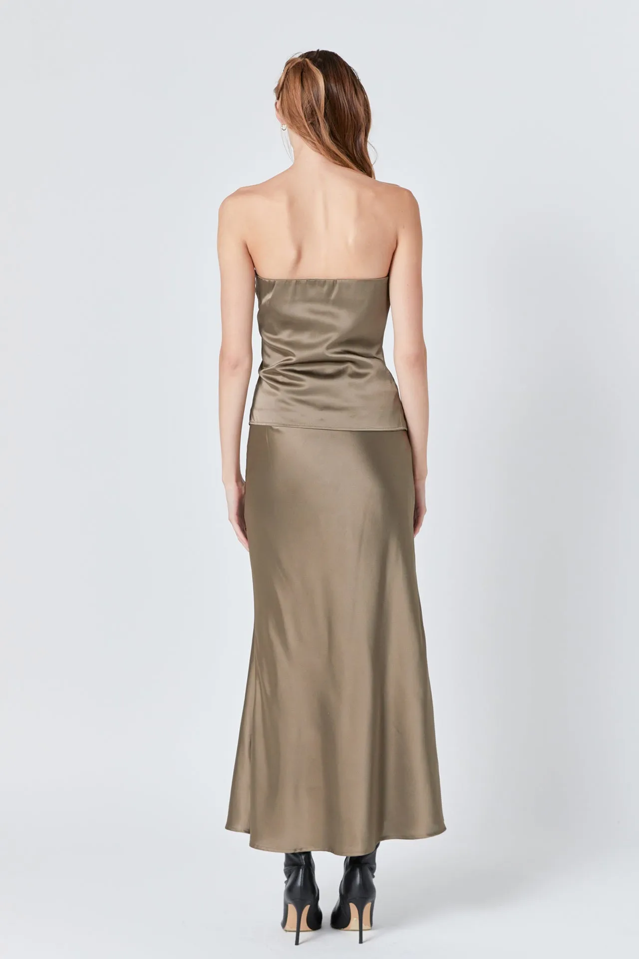 Satin Bias Maxi Skirt