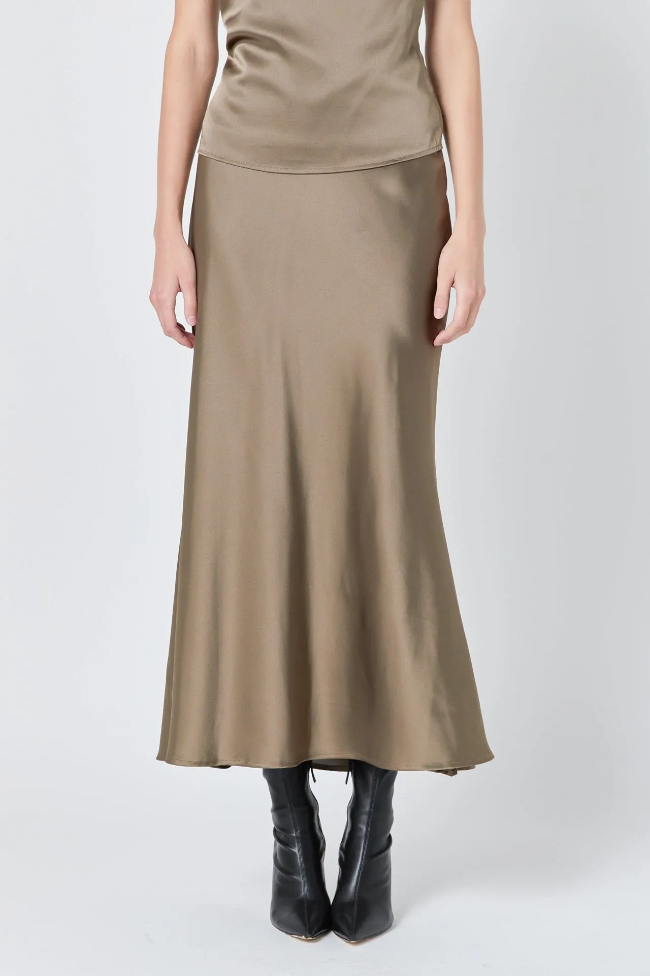 Satin Bias Maxi Skirt