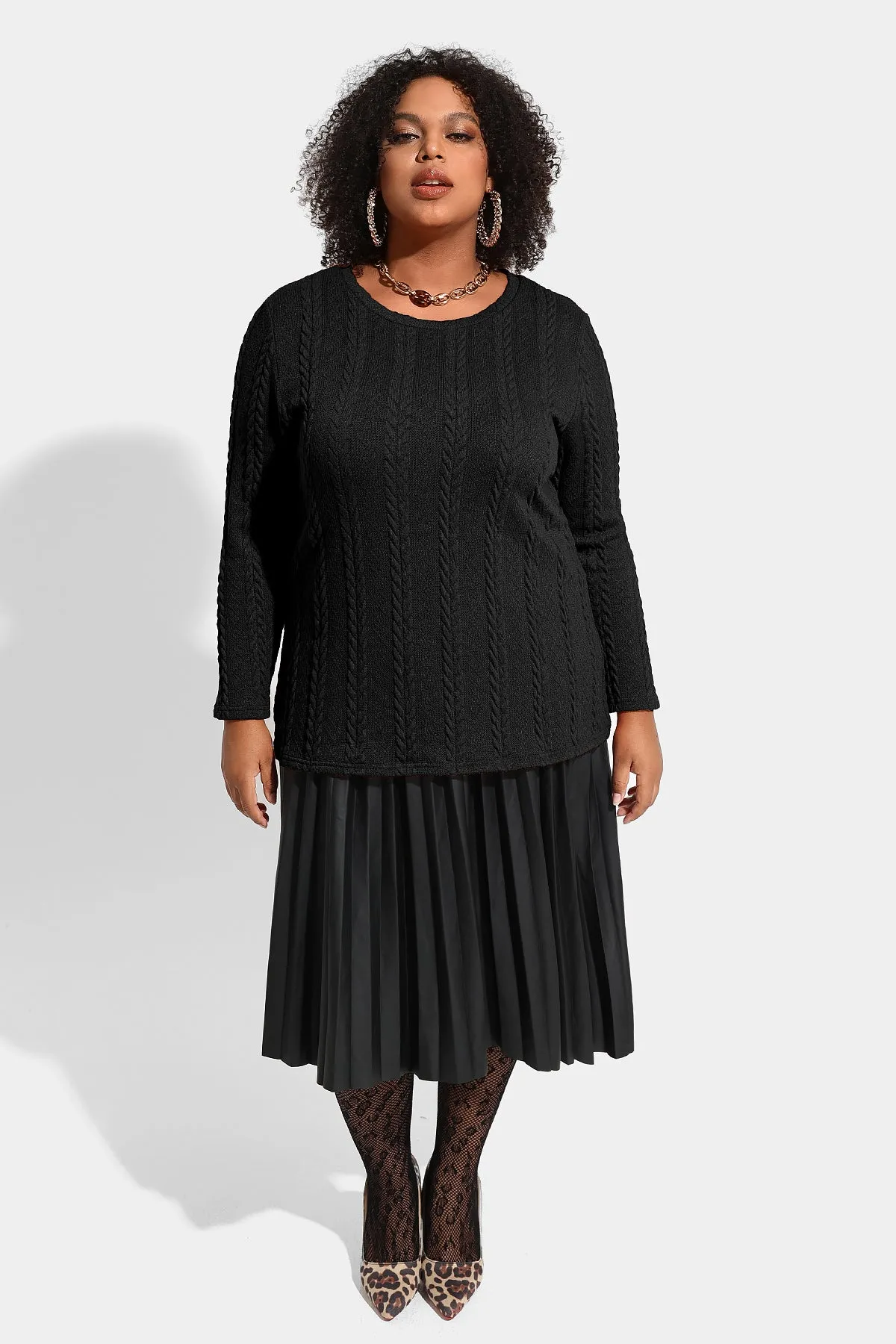 Solid Texture Stylish Knit Long Sleeve Shirts