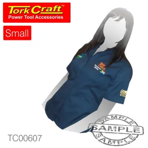 TORK CRAFT VERMONT LADIES COTTON SHIRT NAVY BLUE SMALL TC00607