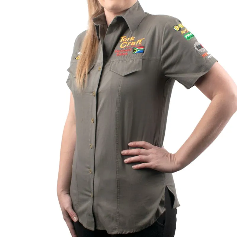 TORK CRAFT VERMONT LADIES COTTON SHIRT OLIVE LARGE TC00603