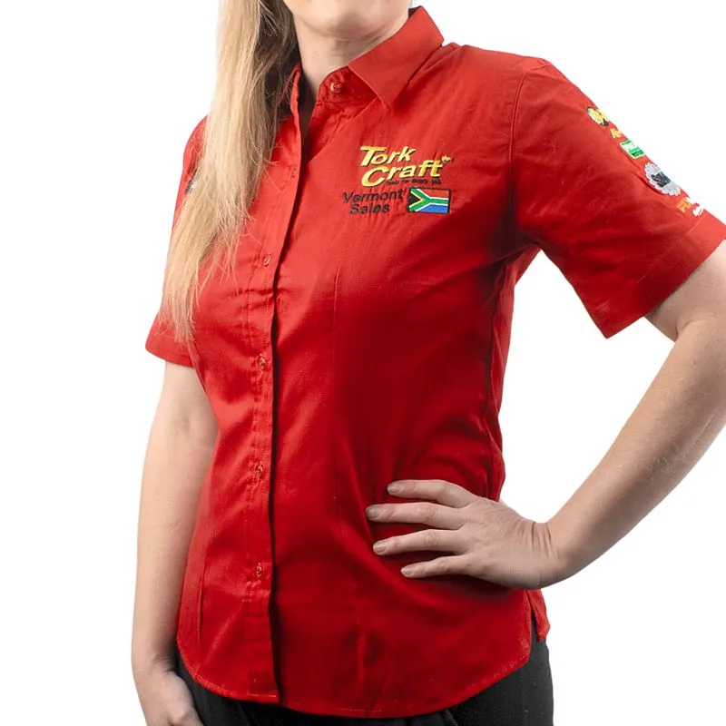 TORK CRAFT VERMONT LADIES COTTON SHIRT RED XL TC00615