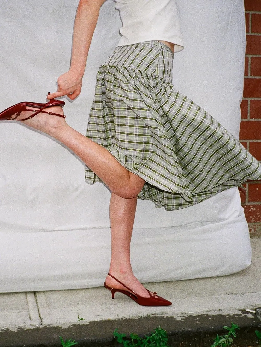 Women Plaid Midi Wrap Skirt Self Tie Waist Gingham Long Skirts Drop Waist Flowy A Line Maxi Skirt Vintage Summer Skirts