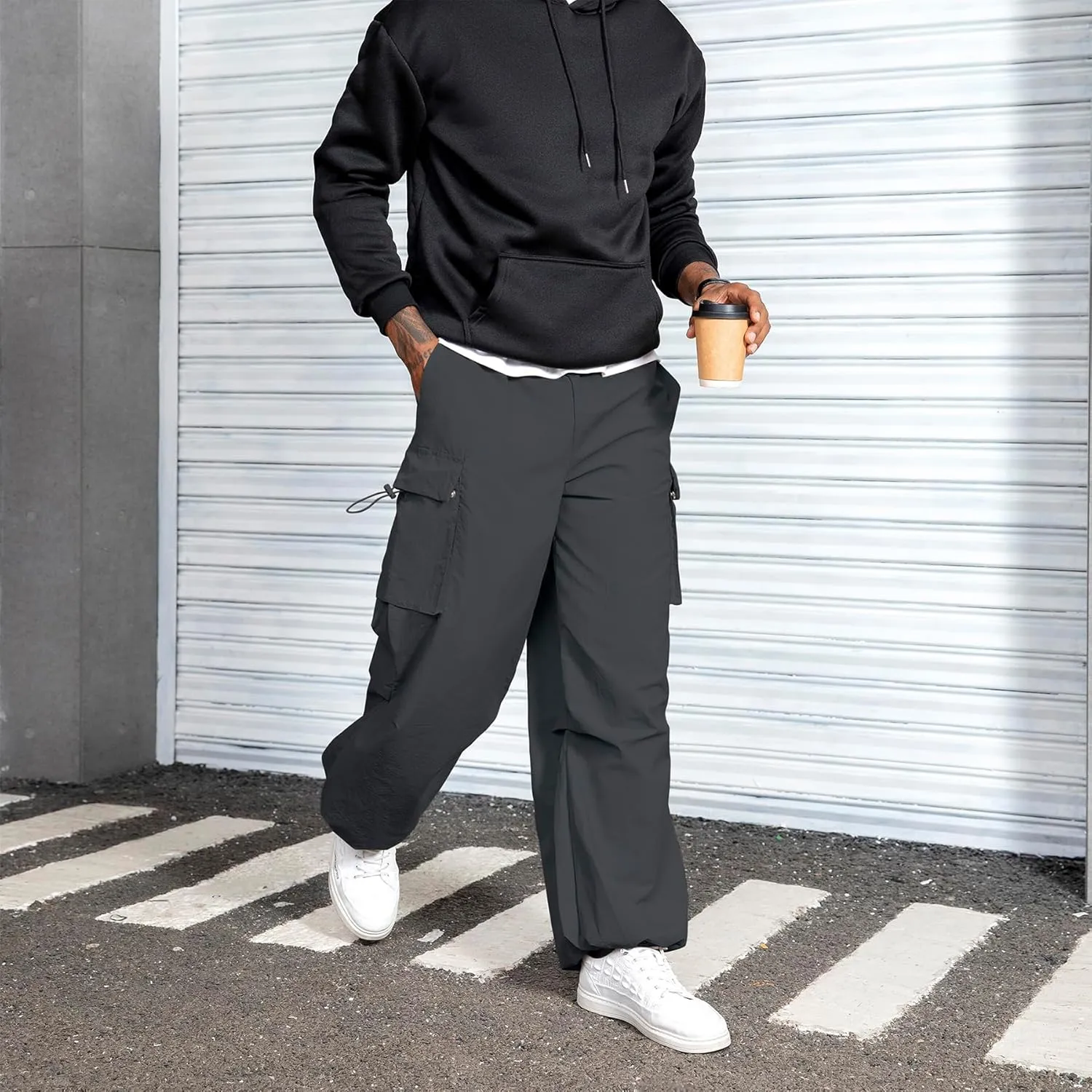 Zando Men's Cargo Pants Baggy Joggers Cargo Pant Oversized Trendy Casual Parachute Pants Mens Waterproof Hiking Pants