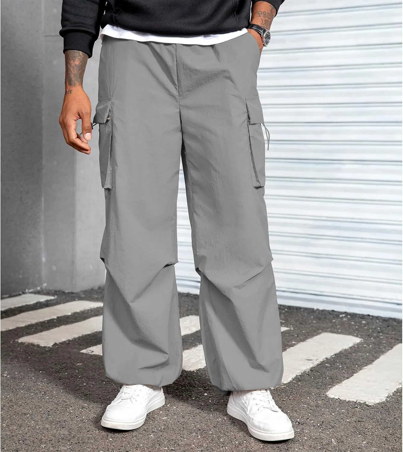 Zando Men's Cargo Pants Baggy Joggers Cargo Pant Oversized Trendy Casual Parachute Pants Mens Waterproof Hiking Pants