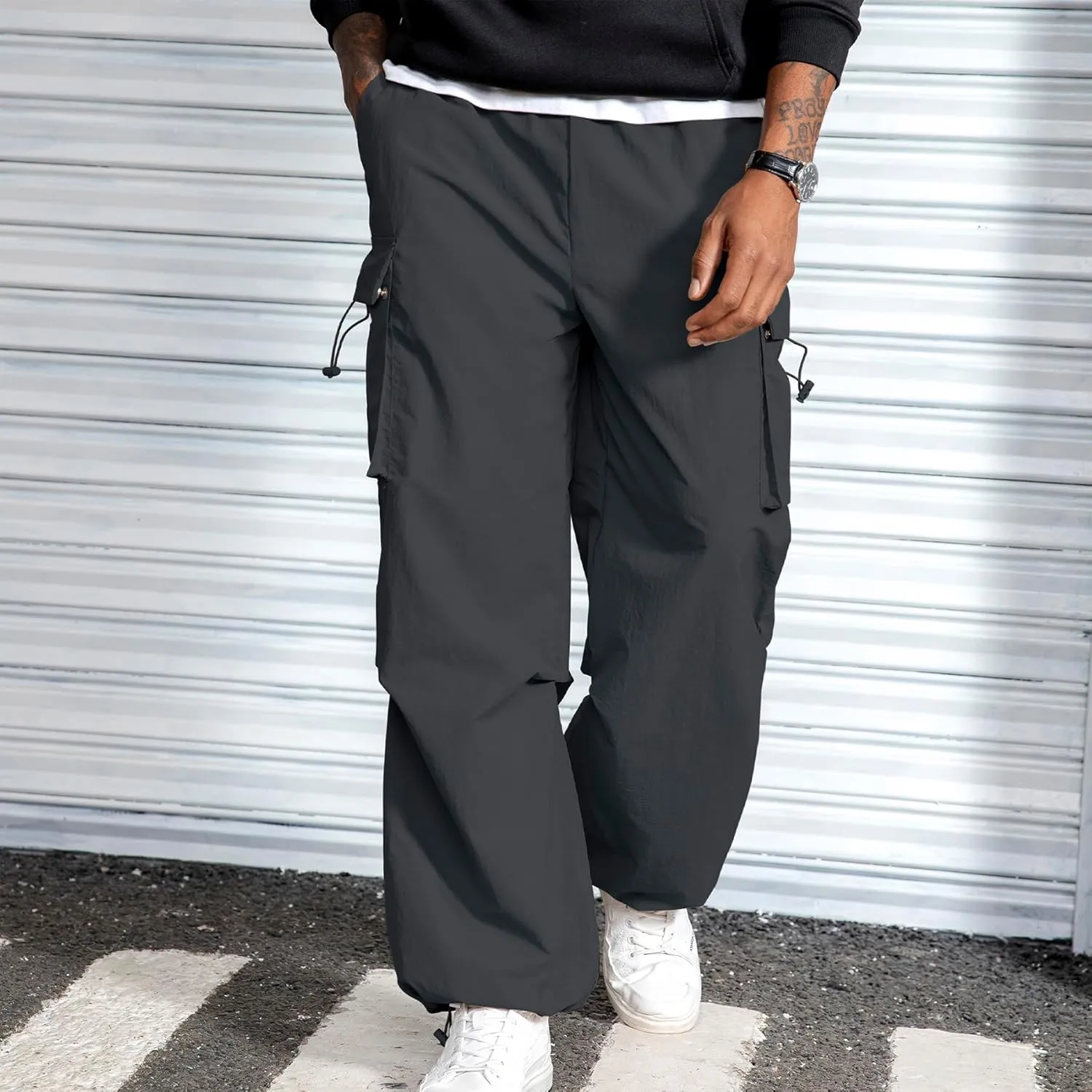 Zando Men's Cargo Pants Baggy Joggers Cargo Pant Oversized Trendy Casual Parachute Pants Mens Waterproof Hiking Pants