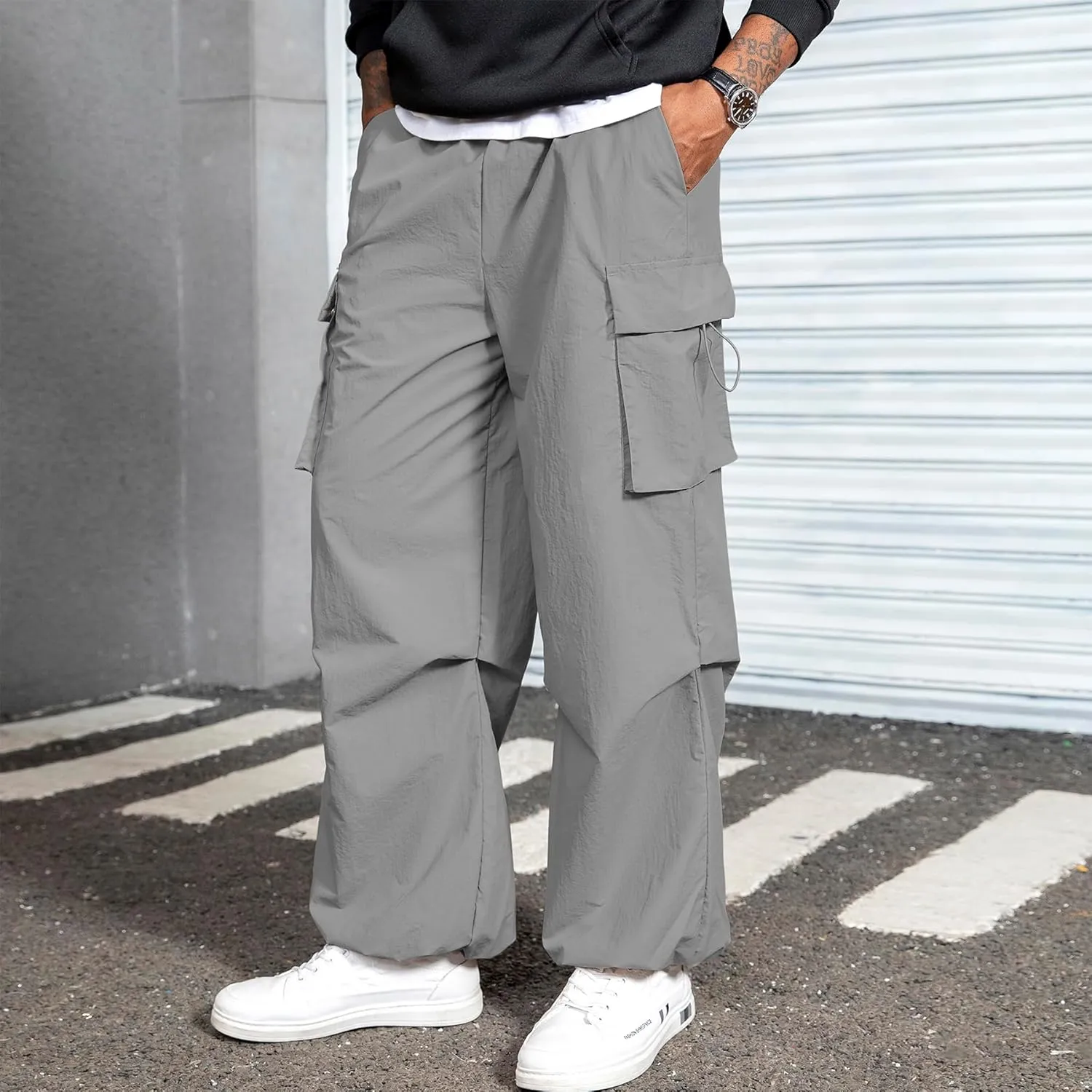 Zando Men's Cargo Pants Baggy Joggers Cargo Pant Oversized Trendy Casual Parachute Pants Mens Waterproof Hiking Pants